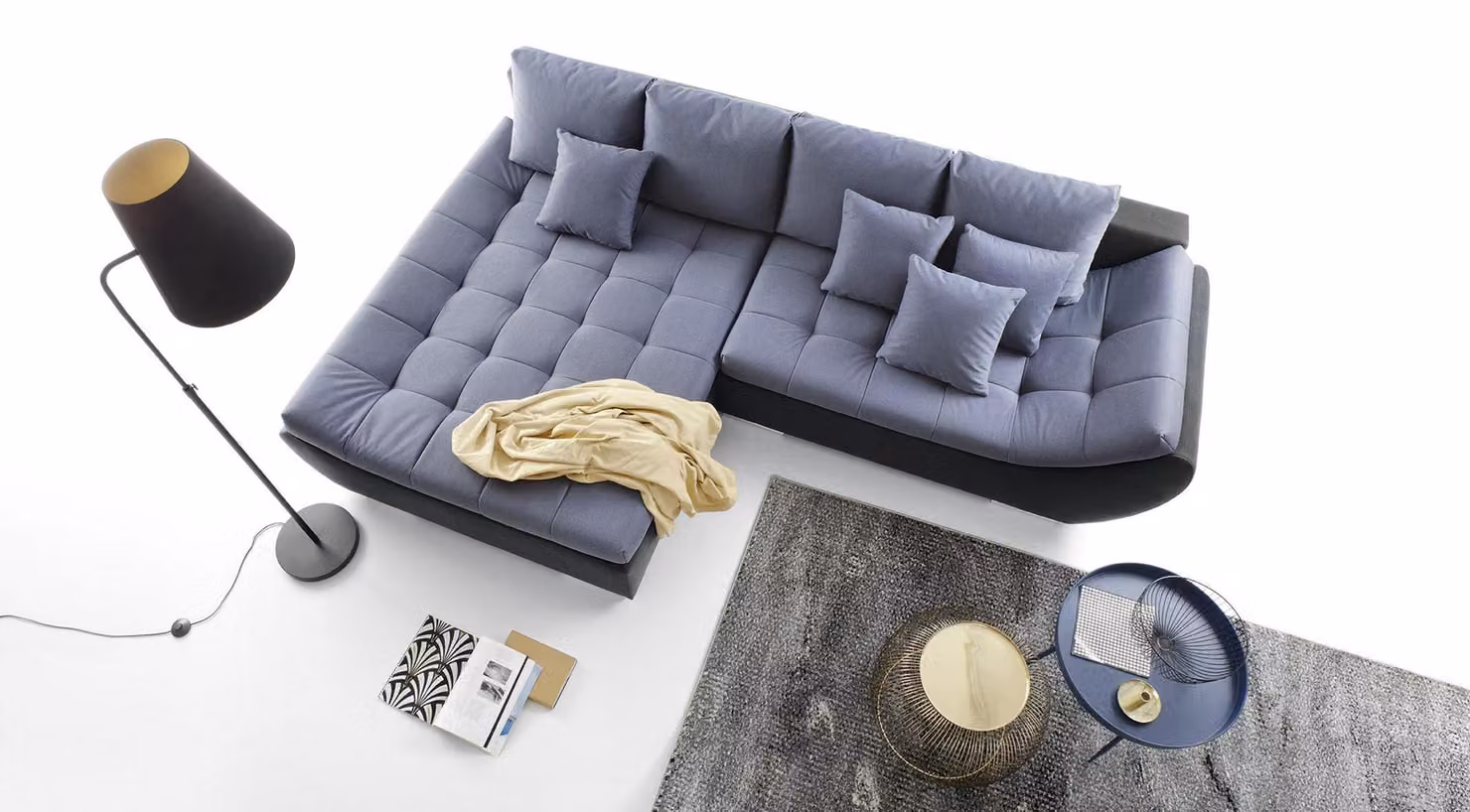 Moderne Design Sofas Couchs Möbel Stoff L-Form Wohnzimmer Ecksofa Schlafsofa