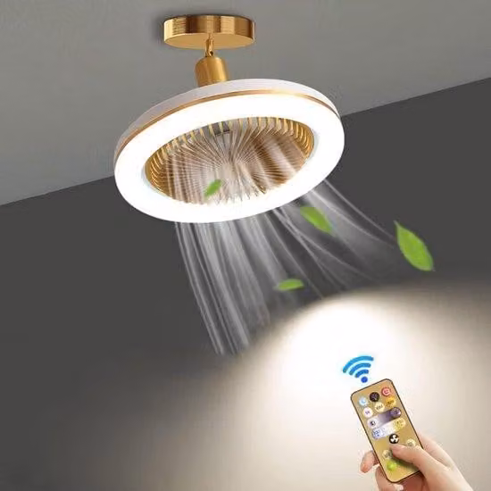Lampada smart con telecomando – Lampada da salotto – Lampada da soffitto con ventilatore a 3 velocità e cambio di colore