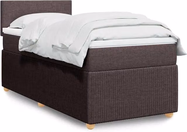 Letto Ibrido vidaXL con Materasso a Molle Marrone e Bianco L/P: 100 x 200 cm