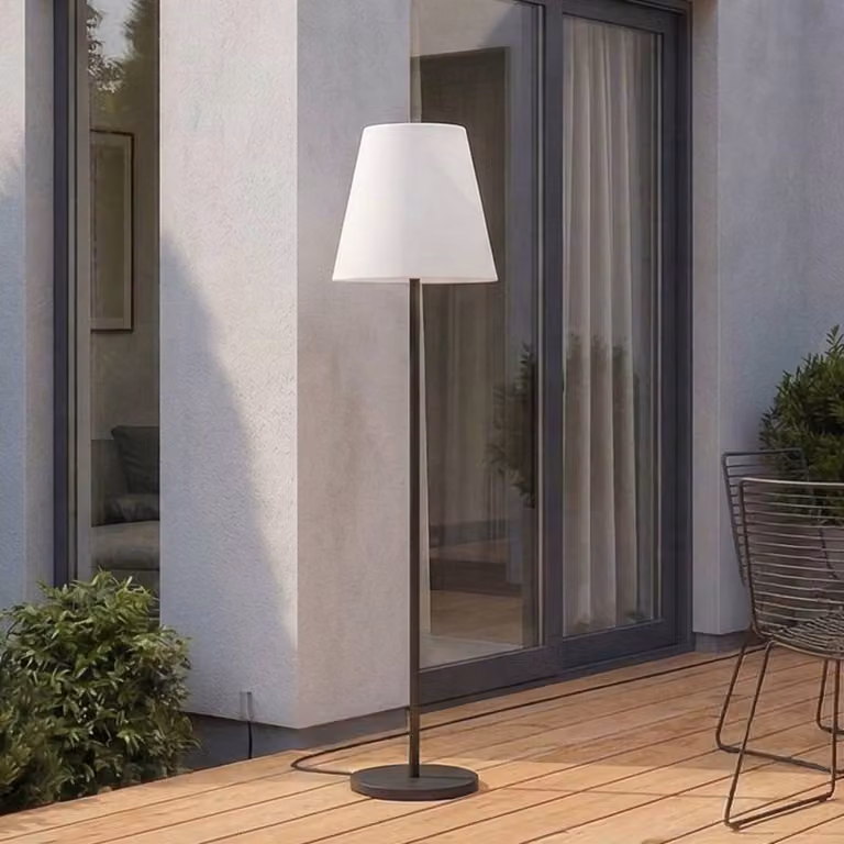 Lampada per terrazza Jaimy, nero, alluminio, 150 cm Jaimy Lucande, Nero, Plastica, Moderno