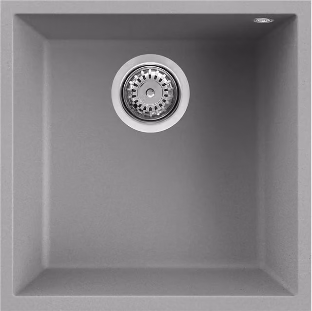 Lavello Elleci Incasso 1 vasca 44x44 Quadra 102 Sottotop Keratek Plus Grigio Light Grey LKQ10297BSO