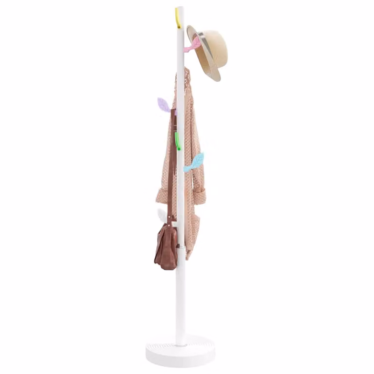 vidaXL Appendiabiti in Metallo Bianco con Ganci Distribuiti Altezza: 172 cm