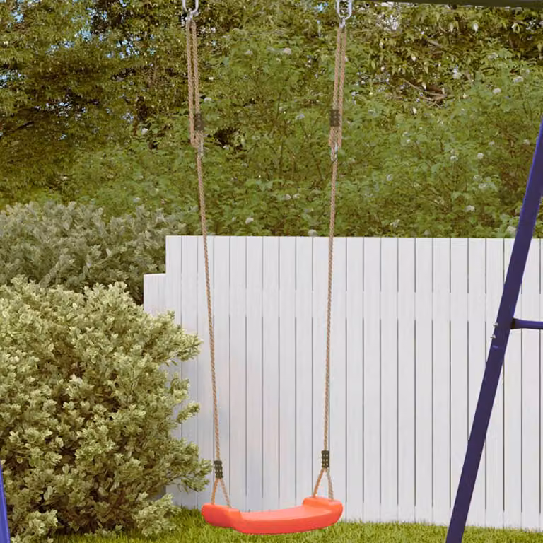 vidaXL Seggiolino Altalena per Bambini Singolo in Plastica con Corda Regolabile Rosso