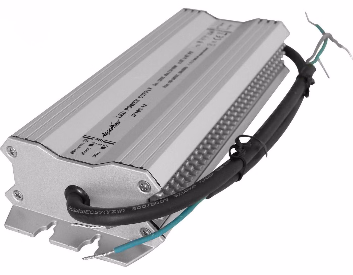 Alcapower Alimentatore Switching 12V 100W 8.3A IP67 in metallo, trasformatore stabilizzato ad alta efficienza per applicazioni esterne ed interne
