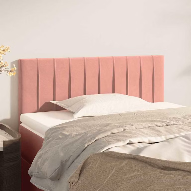 Testiera per letto vidaXL in velluto rosa con pannello imbottito, L/P/H: 80 x 5 x 78/88 cm