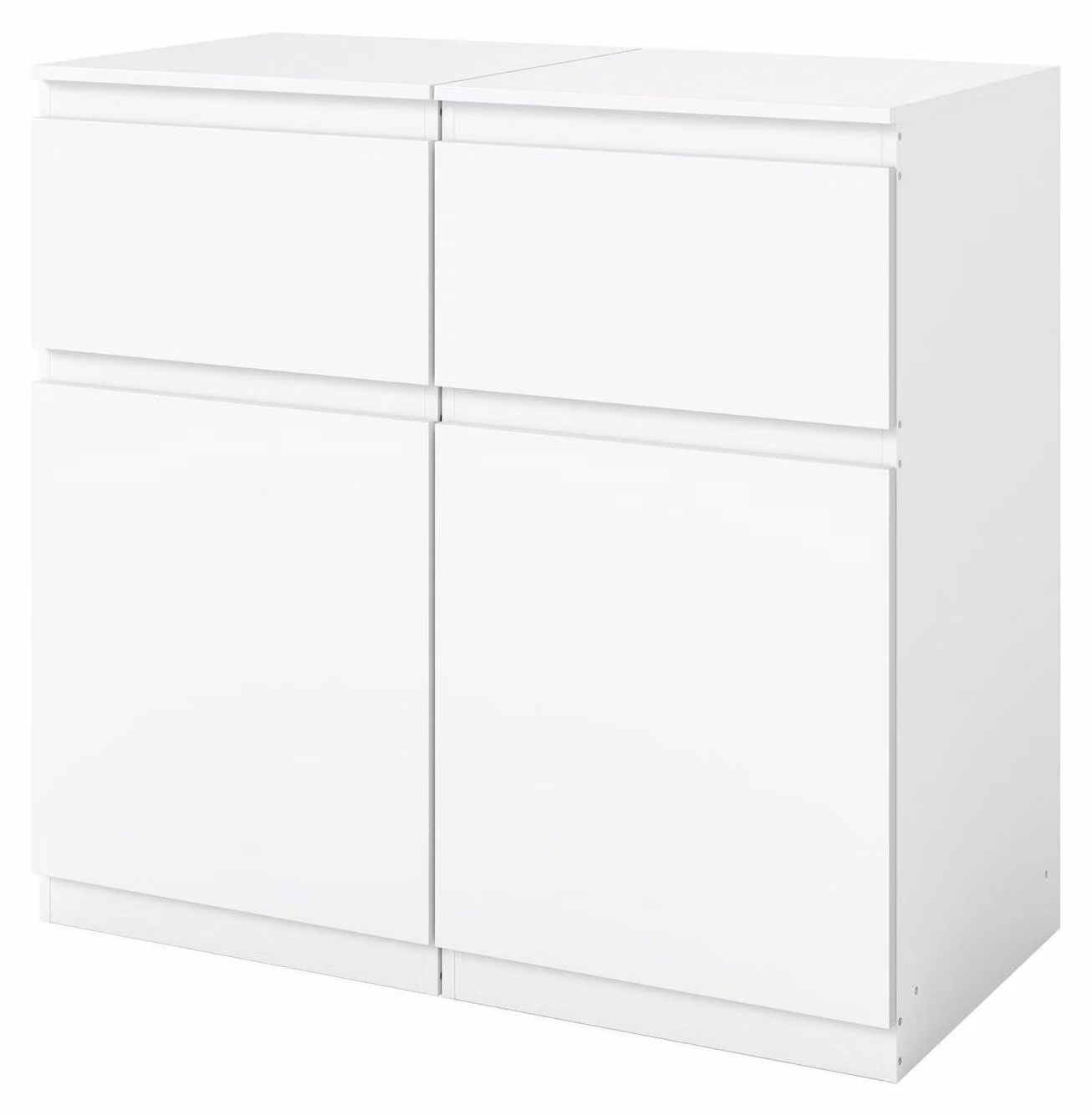 Set di 2 comodini bianchi, dimensioni 40x40x75 cm, con 1 cassetto