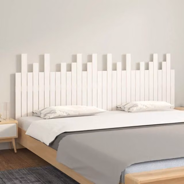 Testiera da parete Design Mania in legno massello di pino bianco L: 204 cm, P: 3 cm, H: 80 cm