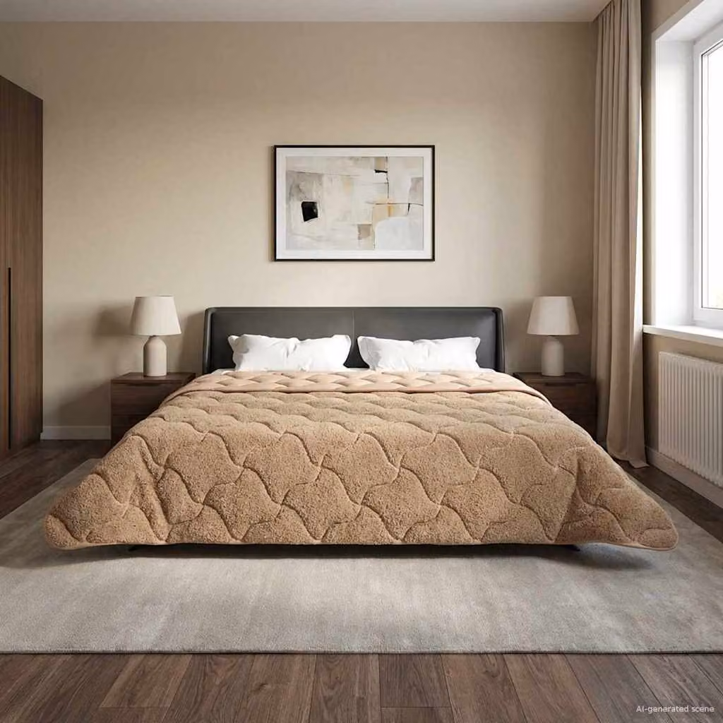 Piumone Completo Annuale vidaXL in Microfibra Traspirabile e Reversibile, Disponibile in Beige o Grigio, L 220 x P 260 cm