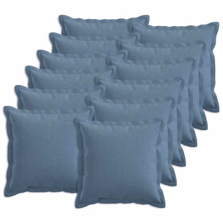 Set di 12 federe vidaXL HOUTEN blu jeans, forma quadrata, 40 x 40 cm