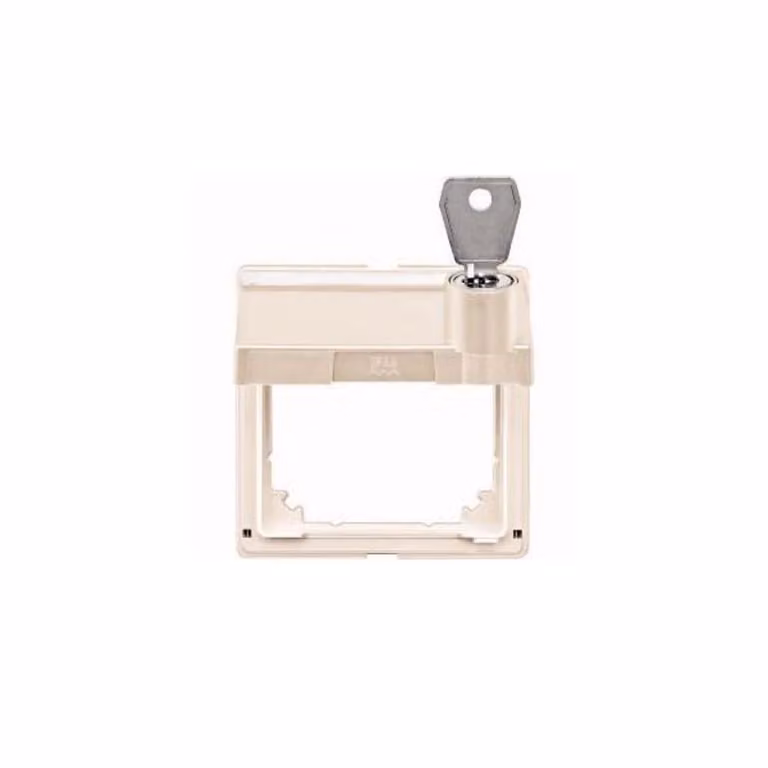 Anello intermedio con coperchio ribaltabile e spazio per scritte, chiudibile a chiave, bianco, AQUADESIGN