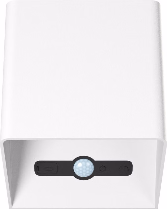 Beneito Faure Applique Led a Batteria con Sensore di Movimento Lek Sensor - 6W, 3000K, Ricarica USB-C, IP54 - Plafoniera da parete Bianca