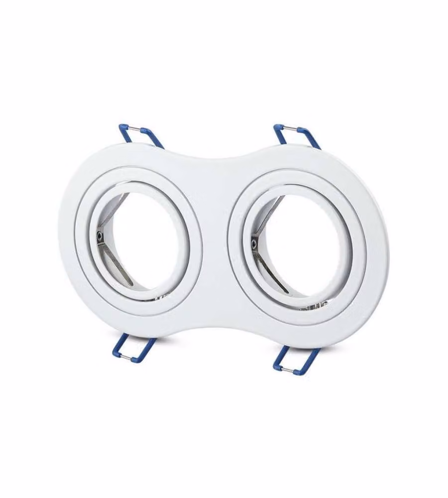Portafaretto LED da Incasso Rotondo 2xGU10 e GU5.3 (MR16) Colore Bianco Orientabile
