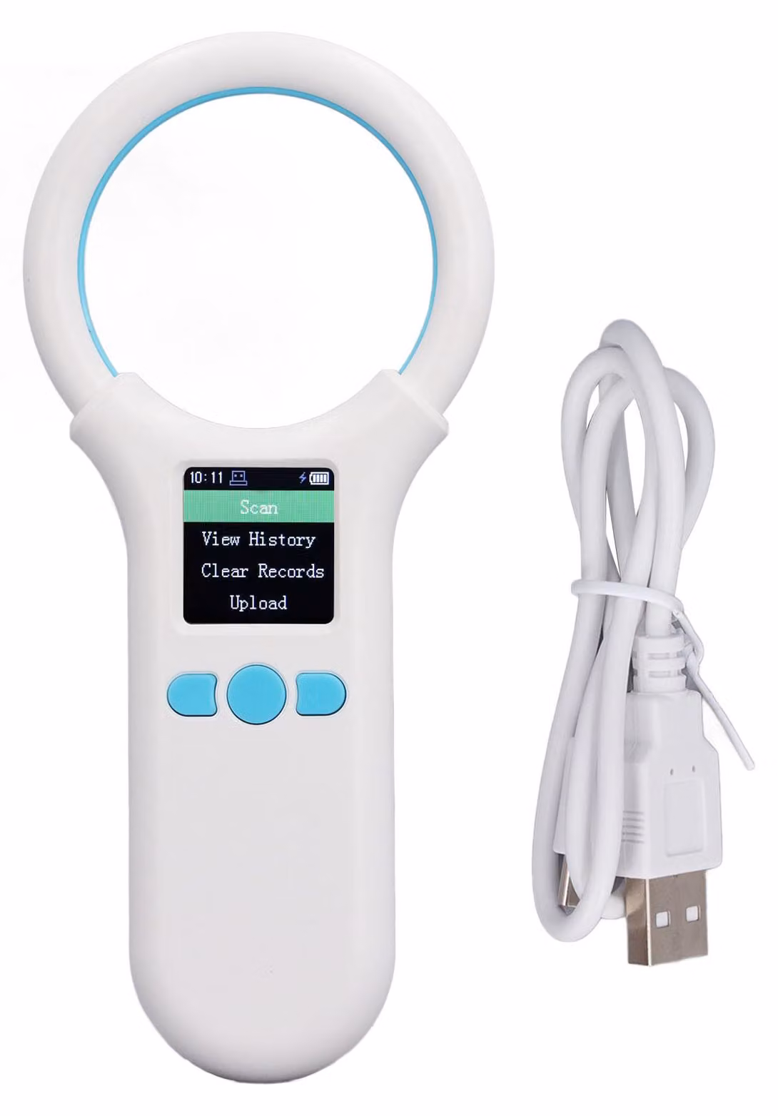 Lettore per animali domestici, scanner portatile per microchip di identificazione, 134,2 kHz/125 kHz, ricarica USB