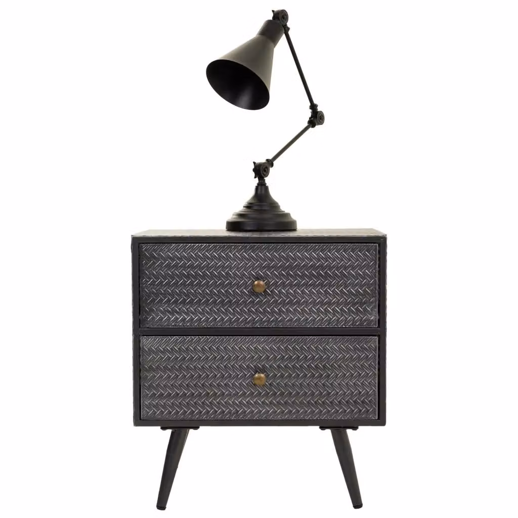 Comodino in metallo Wanderlust Deco stile industriale, grigio, L: 50 cm, P: 30 cm, H: 56 cm – 2