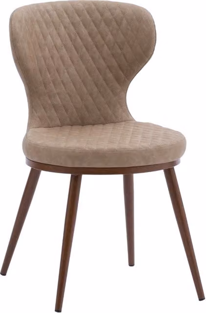 Set di 4 sedie moderne in ecopelle beige con motivo geometrico a rombi Mobili 2G L/P/H: 46 x 56 x 84 cm