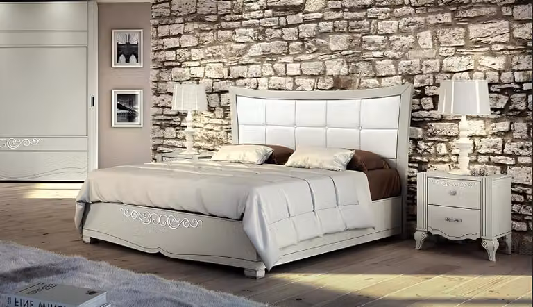 Bett Polster Design Luxus Doppel Betten Schlafzimmer Holz Modern Bettrahmen