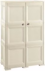 Armadio Tontarelli in plastica con 2 ante battenti Angora bianco e beige L: 80 cm