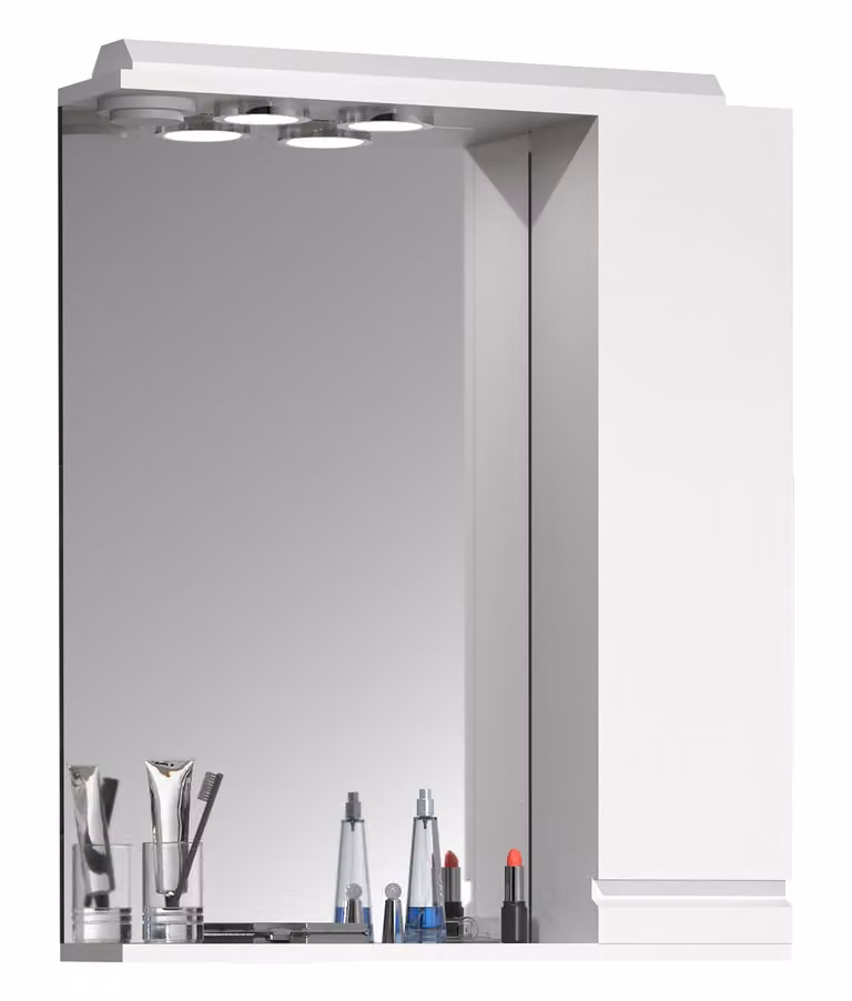 Armadio bagno senza tempo | Dimensioni ca. H. 71 x W. 60 x D. 14 cm | spazio sufficiente | Armadio a specchio con illuminazione - Silora L