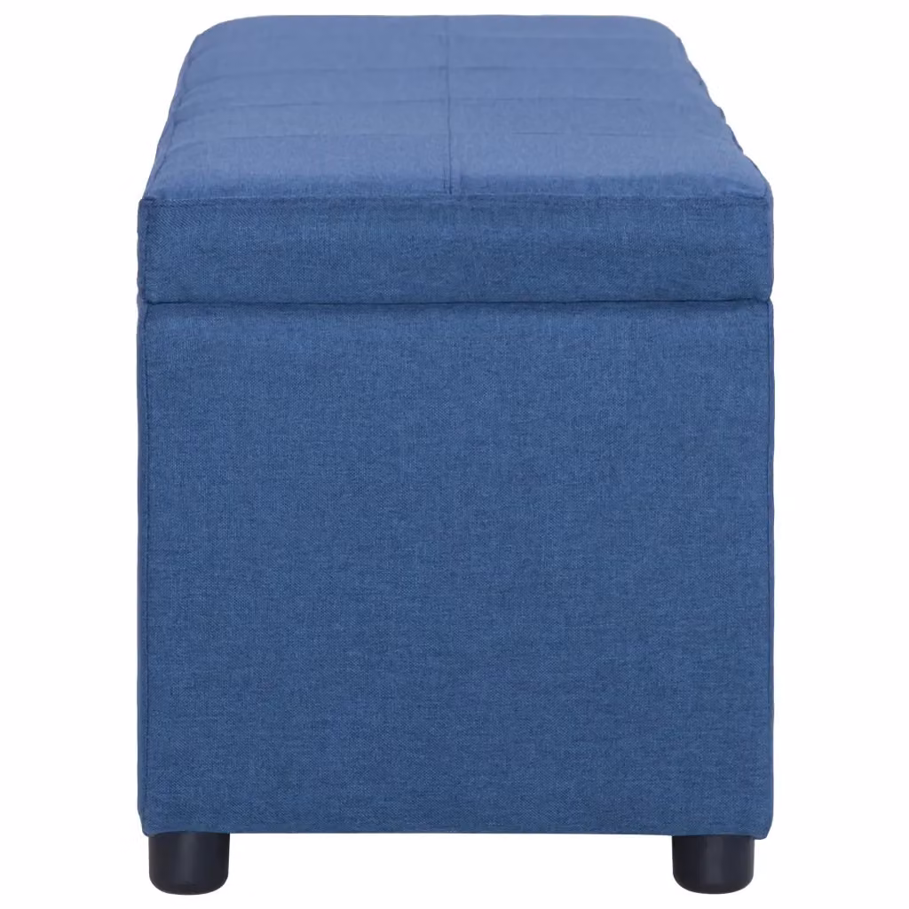 Panca con vano portaoggetti blu in tessuto vidaXL L: 116 cm – 2