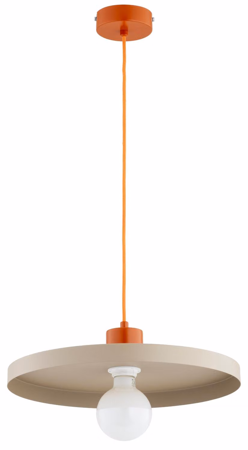 Lampada a sospensione a disco piatto ETERI beige 1xE27x15W in metallo, dimensioni: 80x40x40 cm, IP20, Alfa