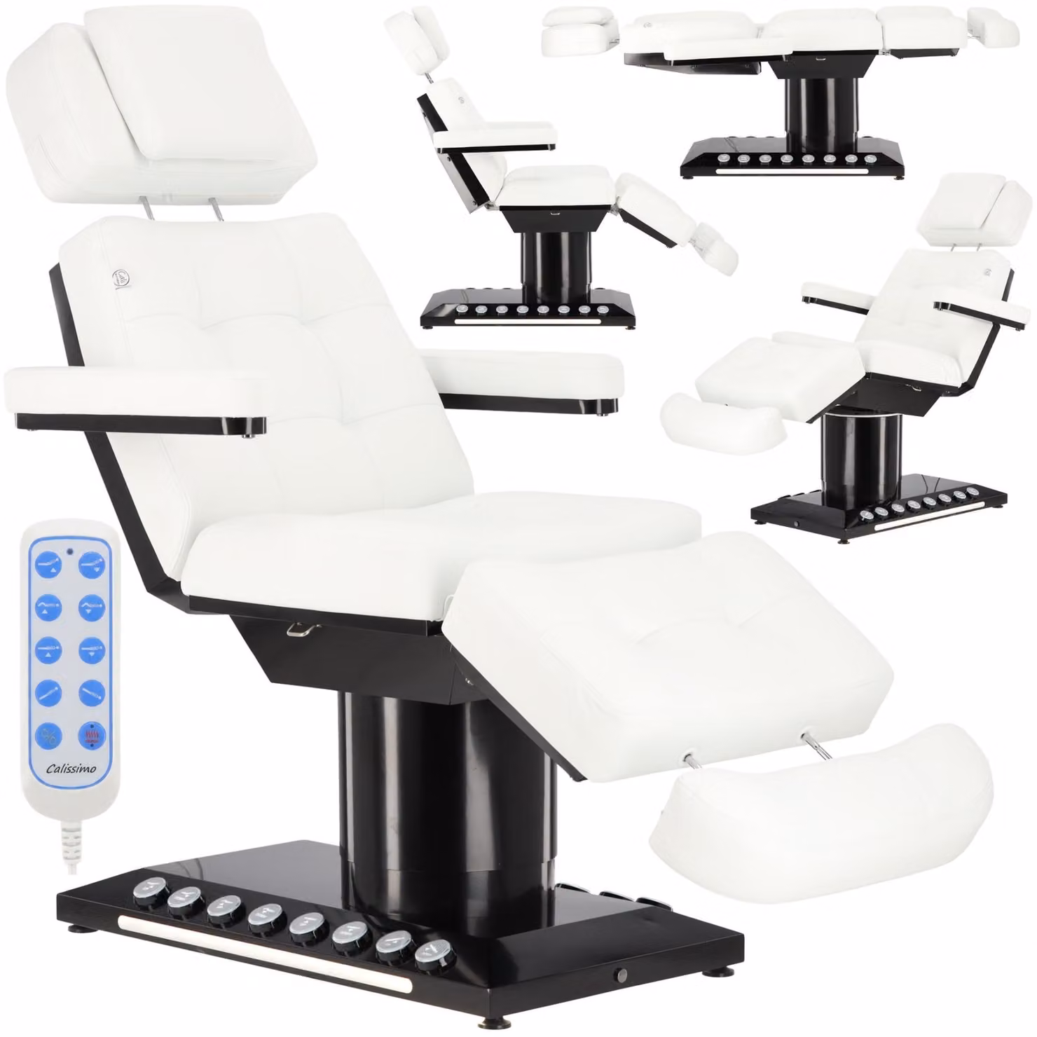 Poltrona estetica elettrica per salone di bellezza pedicure riscaldamento schiuma viscoelastica controllo pedale + telecomando 4 attuatori Novia