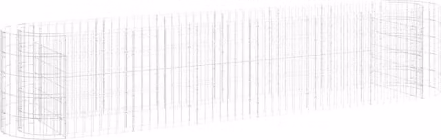 Aiuola rialzata in gabbione di ferro zincato HELLOSHOP26 Argento L: 260 cm, P: 50 cm, H: 50 cm