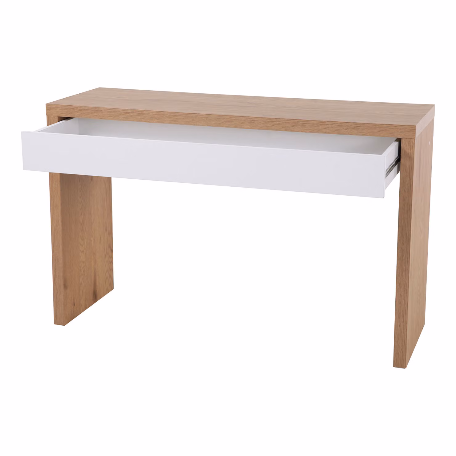 SVITA ANGULAR Scrivania con cassetto e toletta 120x40x76 cm Rovere-Bianco