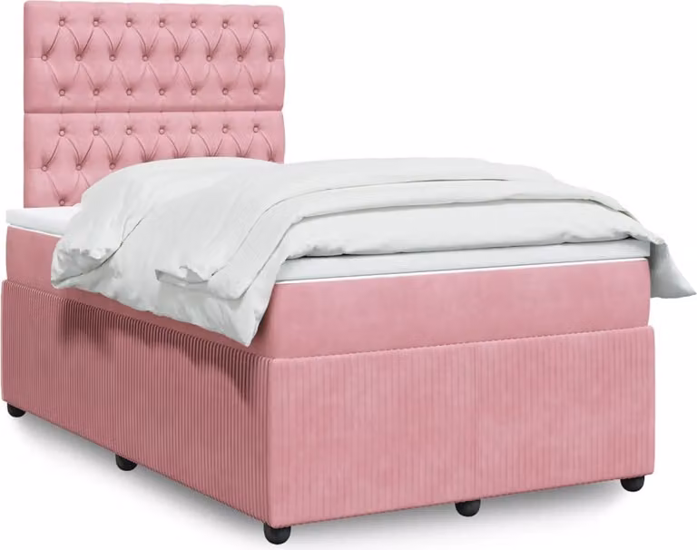 Maison Exclusive - Letto boxspring con materasso Rosa 120x190 cm Velluto