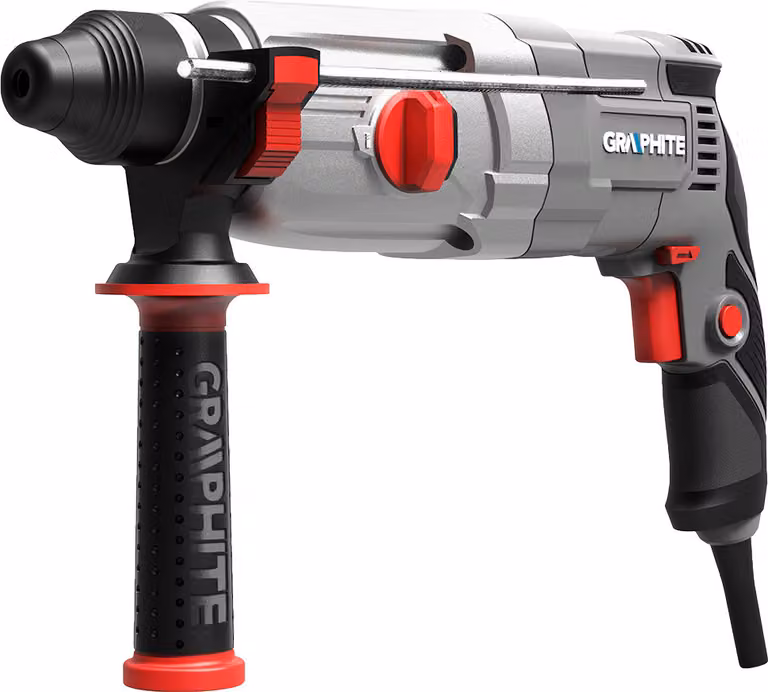 GRAPHITE Trapano a percussione professionale SDS+, in valigetta artigianale con impugnatura, punta supplementare, 710W