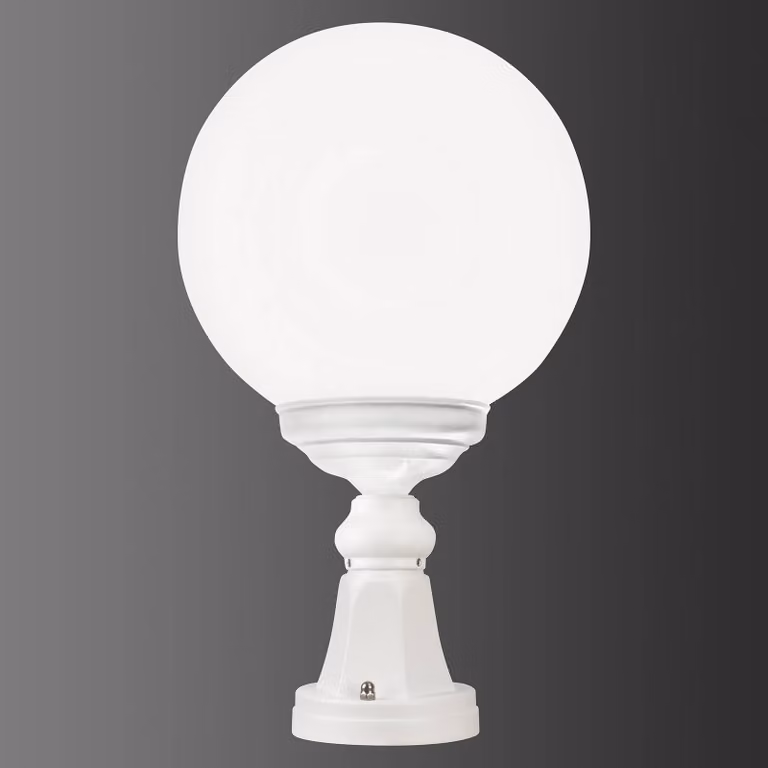 LCD Lampione da giardino 1131, Bianco / Opale, Alluminio, Antico, Lampada da esterni