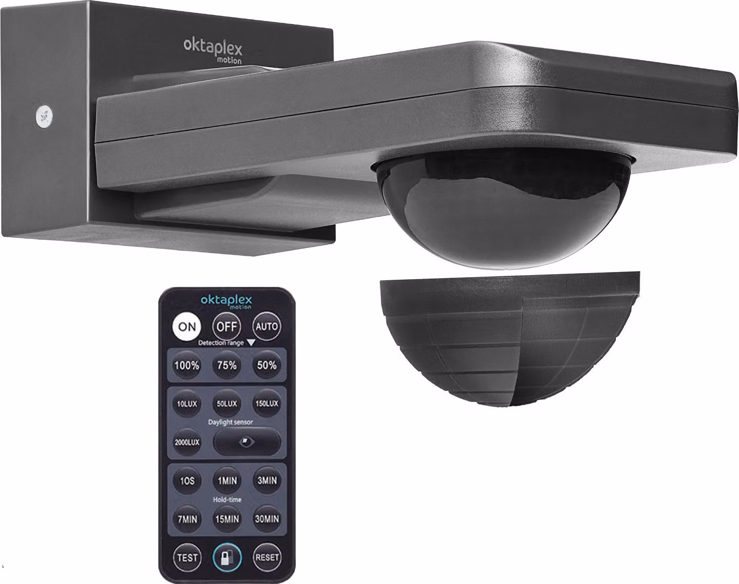 Rilevatore di movimento Oktaplex per montaggio a soffitto e a parete permanente su sensore a infrarossi funzionale antracite