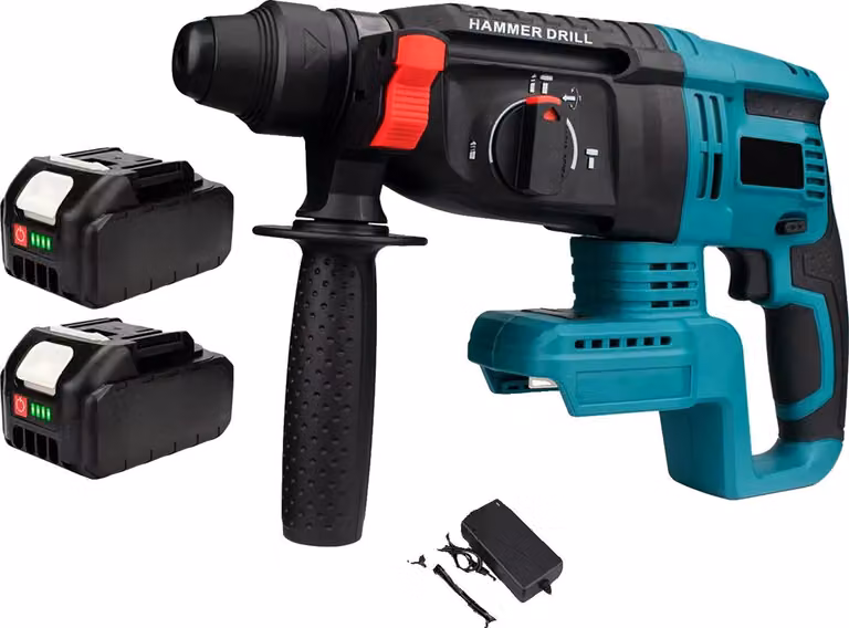 Trapano elettrico a percussione, motore brushless, multifunzione, 2 batterie 1 caricabatterie