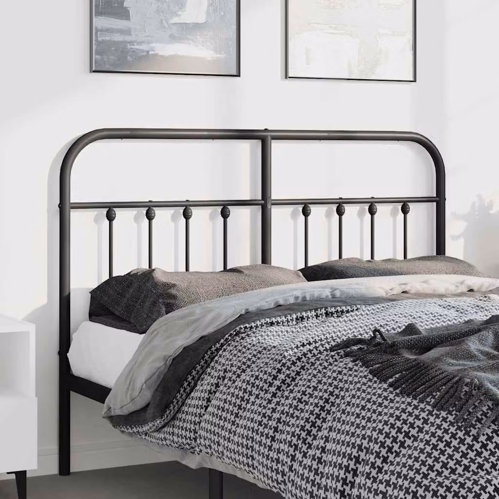 Testiera di ricambio vidaXL in metallo nero laccato, larghezza: 142 cm