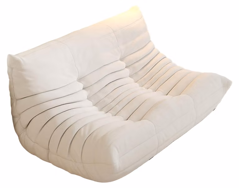 Divano letto - Poltrona sacco - Poltrona relax - Divano letto - Divano a due posti - Rivestimento in poliestere color beige