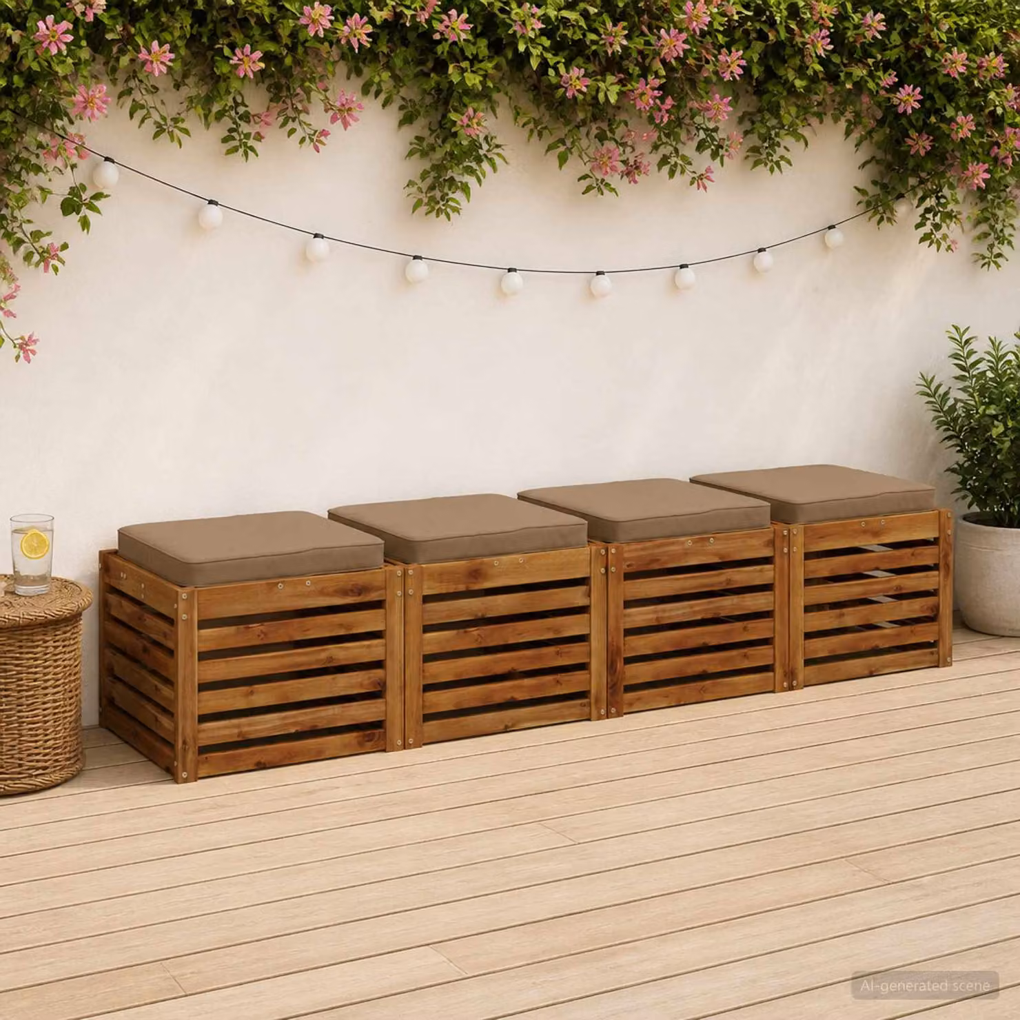 Set di 4 cuscini per sedia vidaXL in poliestere con imbottitura in schiuma, coperture rimovibili e lavabili, disponibili nei colori beige e marrone