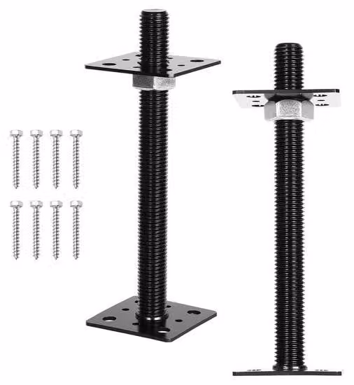 Altezza regolabile per diverse strutture da giardino, nero, 30-250 mm, 2 pezzi