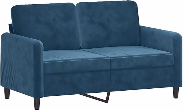Divano | Divano da soggiorno | Sofa a 2 Posti Blu 120 cm in Velluto