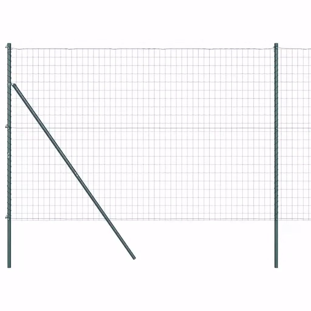 Recinzione vidaXL in acciaio e PVC verde con fissaggio a terra, L: 10 m, H: 1,6 m – 2