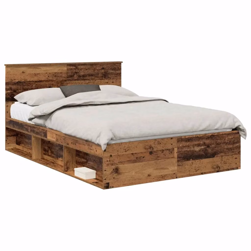 Struttura del letto vidaXL in pino massello color marrone con doghe in legno L: 200 cm, L: 138 cm – 2