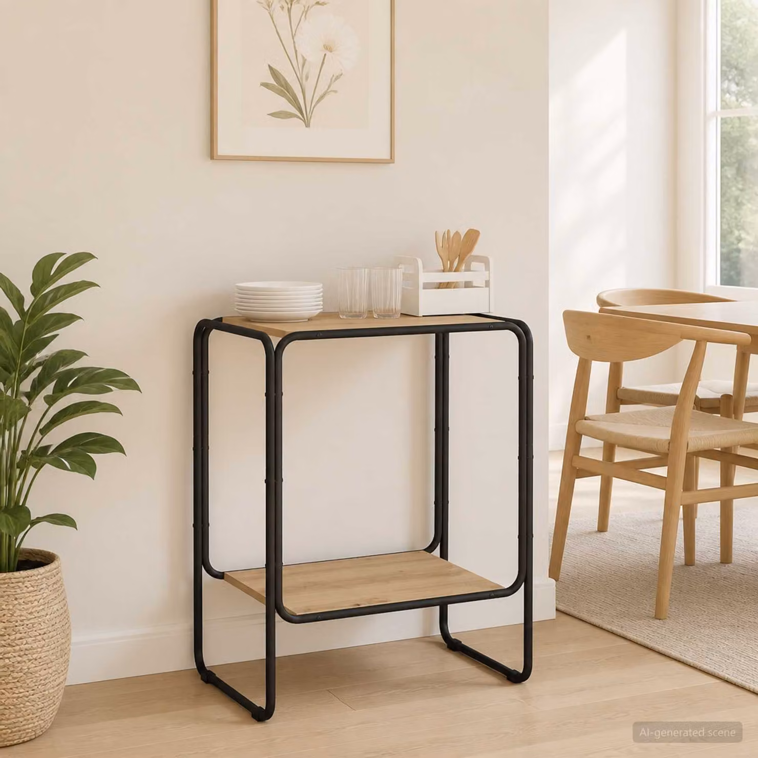 Credenza in stile industriale vidaXL in legno e metallo, colore marrone, L 60 cm x P 38 cm x H 75 cm