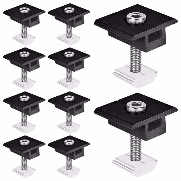 Supporti per pannelli solari, 30 mm, set da 10, profilo a T in alluminio