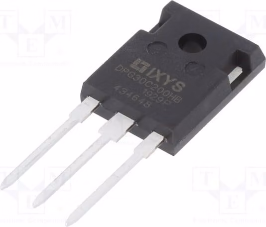 1 x Diodo: raddrizzatore, 2 x 15A, corrente di impulso inversa: 240A, montaggio su piastra, 200V, TO247-3, DPG30C200HB, marca Univer