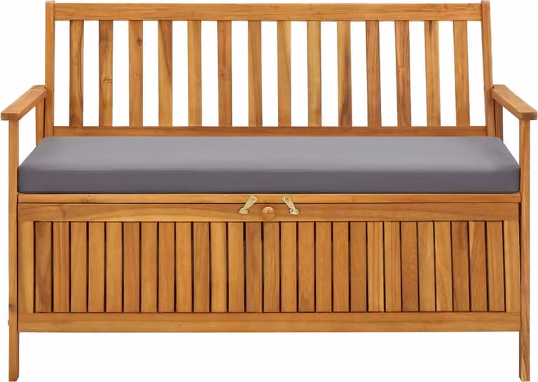 Panchina da giardino con vano portaoggetti 120 cm in legno massiccio di acacia