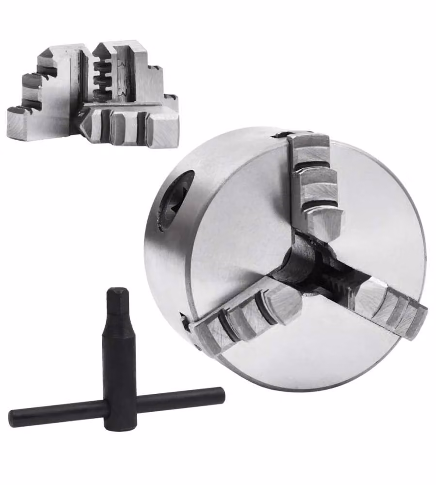 Mandrino per Tornio a 3 Griffe Autocentrante 80 mm in Acciaio