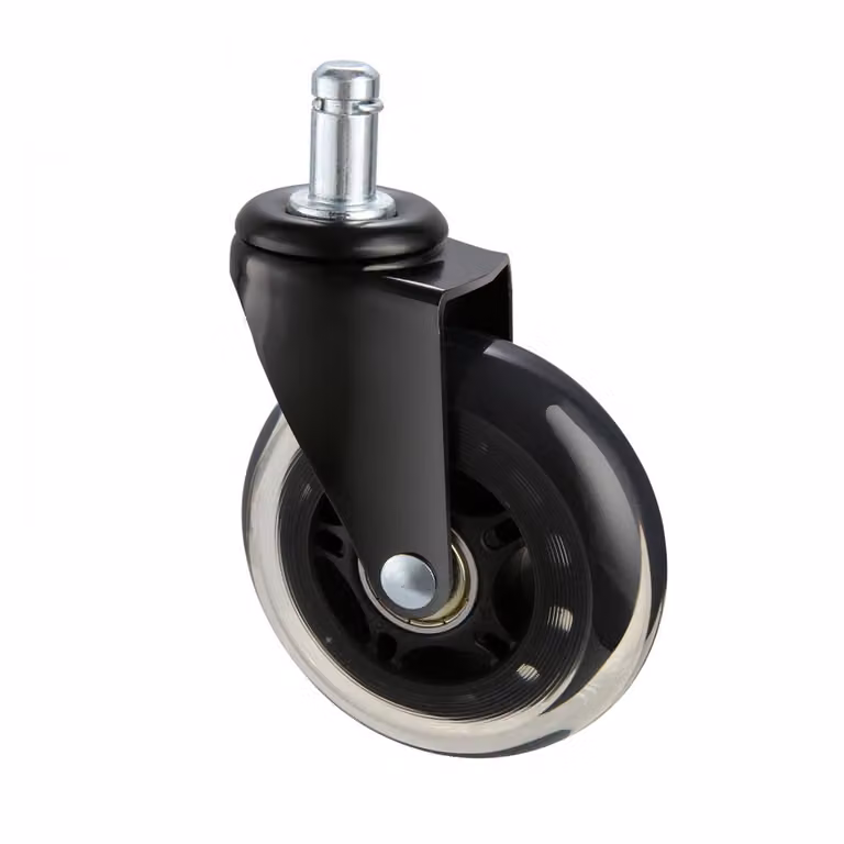 Set di rotelle per sedie da ufficio (5) - Rotelle per pavimenti rigidi ø76,2MM in poliuretano - Rotelle per sedie da scrivania 59kg - Rotelle per sedie girevoli per sedie da ufficio, sedie da gioco e sedie girevoli.