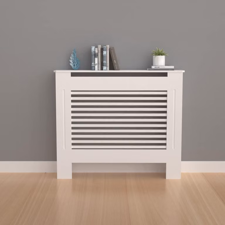 Copertura per radiatore in legno, altezza 92 cm, con listelli orizzontali