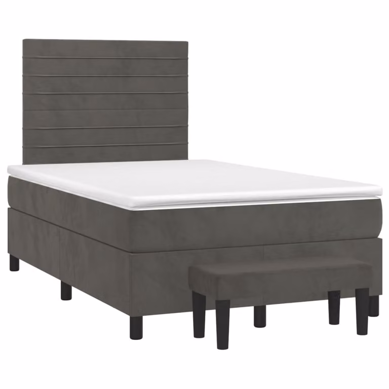 Maison Exclusive - Letto boxspring con materasso grigio scuro 120x190 cm velluto
