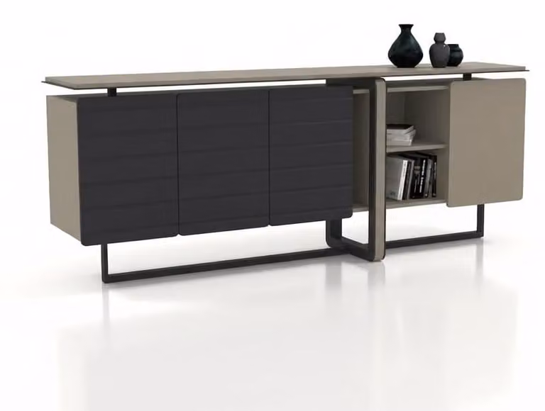Consolle esclusiva per il soggiorno, con spazio contenitivo, moderna. Mobiletto laterale moderno