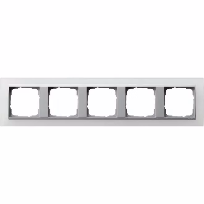 Gira 021550 Cornice di copertura a 5 moduli per colore alluminio Gira Event Opaco Bianco