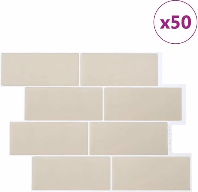 Piastrella subway 50 pz Beige 29 x 21 cm Poliuretano e PET CFW6071966